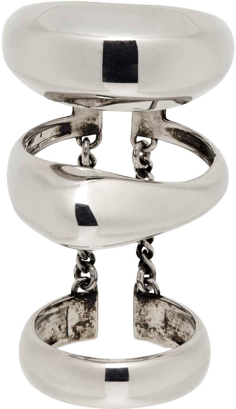 Alexander McQueen Silver Stacked Ring