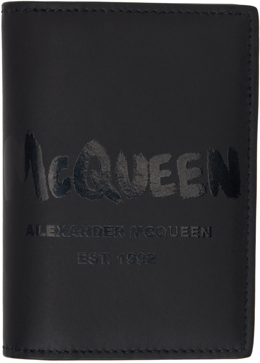 Femme Accessoires Portefeuilles et porte-cartes Porte-cartes à graffiti Cuir Alexander McQueen en coloris Noir 