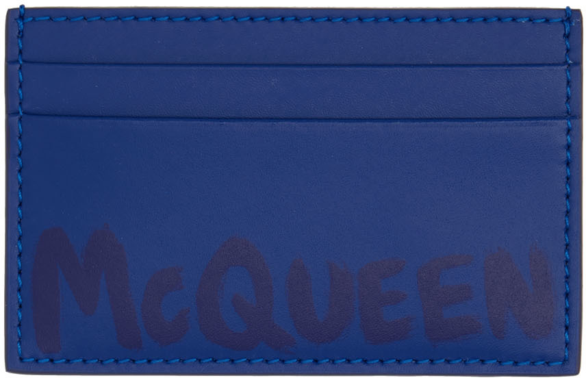 Alexander McQueen Blue Graffiti Card Holder