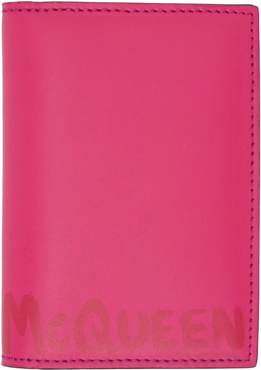 Alexander McQueen Pink Graffiti Card Holder