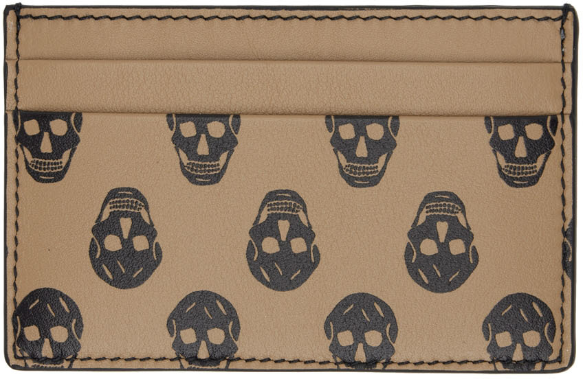 Alexander McQueen Brown Skull Card Holder SSENSE