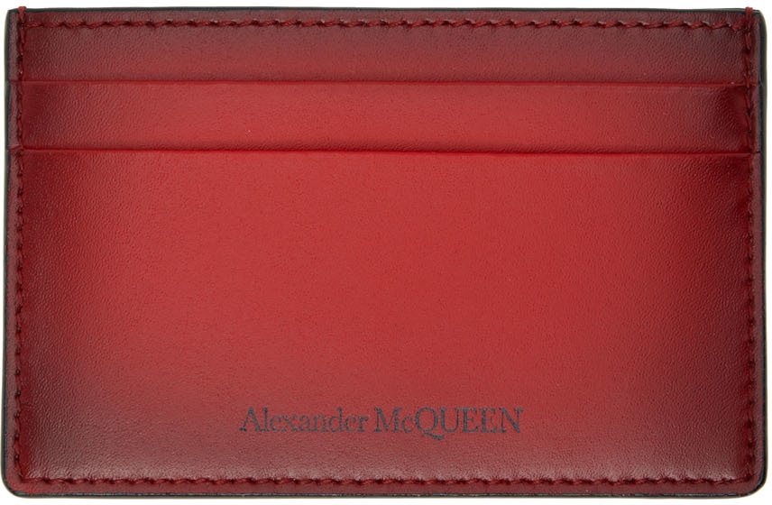Alexander McQueen Red Leather Card Holder