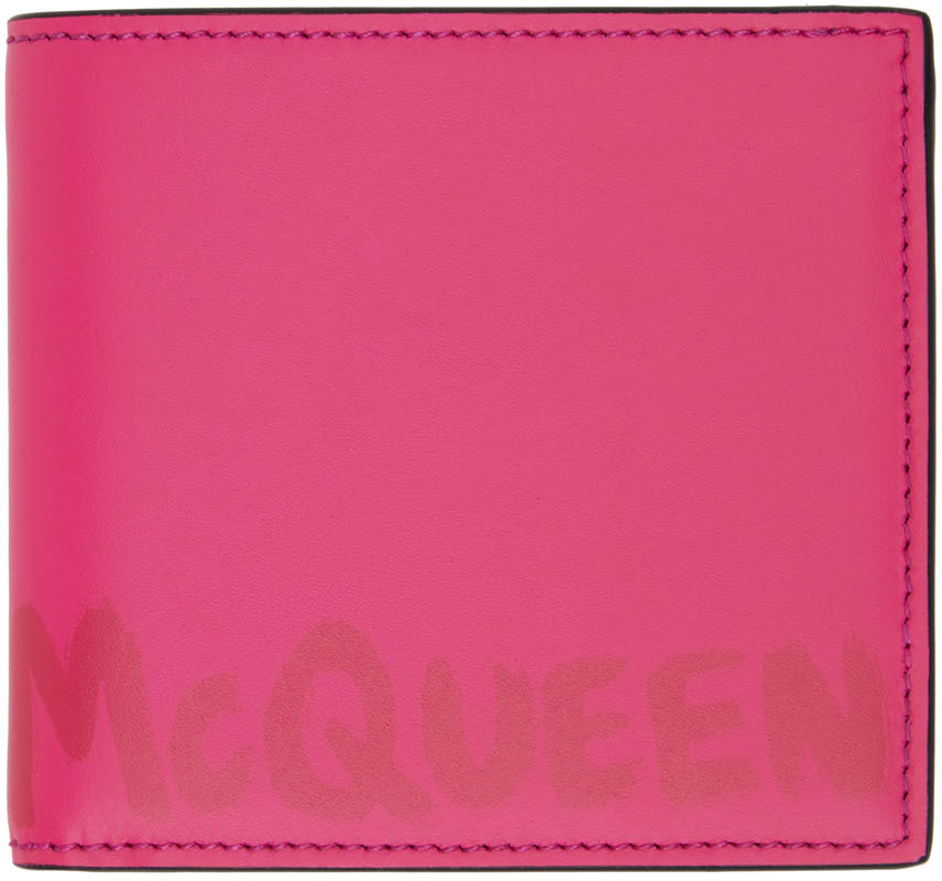 Mens Accessories Wallets and cardholders Alexander McQueen Leather Graffiti Card Holder in Pink for Men 