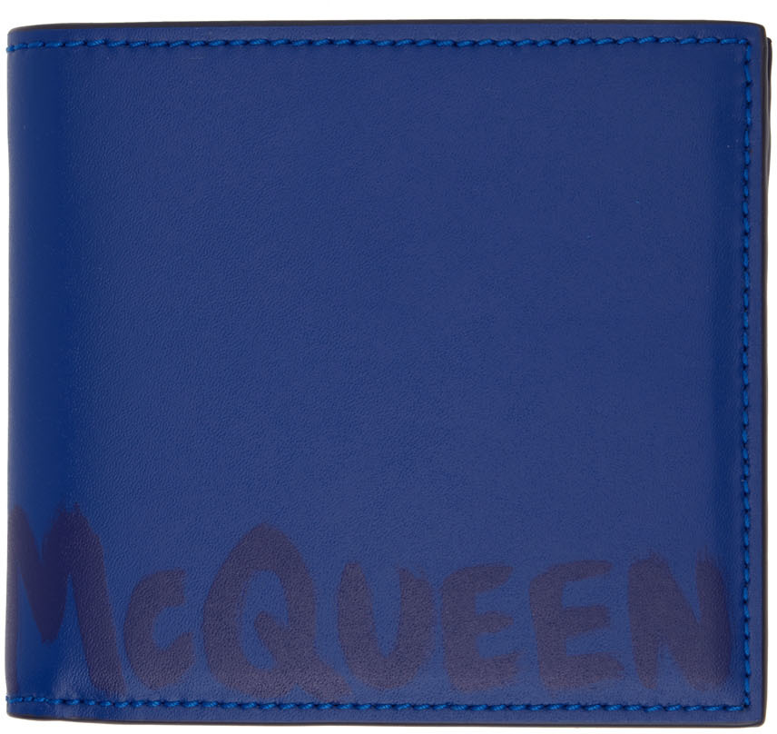 Alexander McQueen Blue Graffiti Wallet