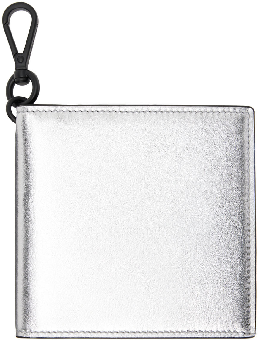 Alexander McQueen Silver Leather Bifold Wallet