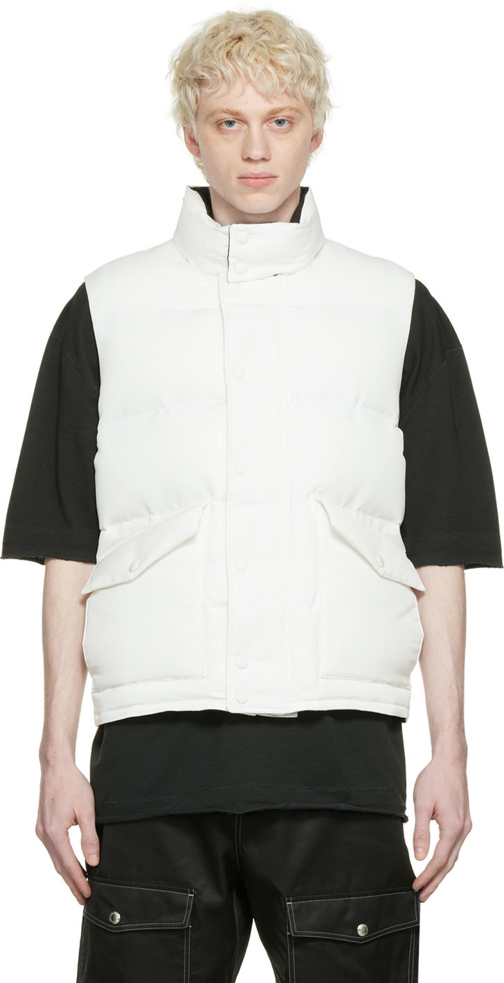 Alexander Mcqueen White Graffiti Vest In 0900 White/black