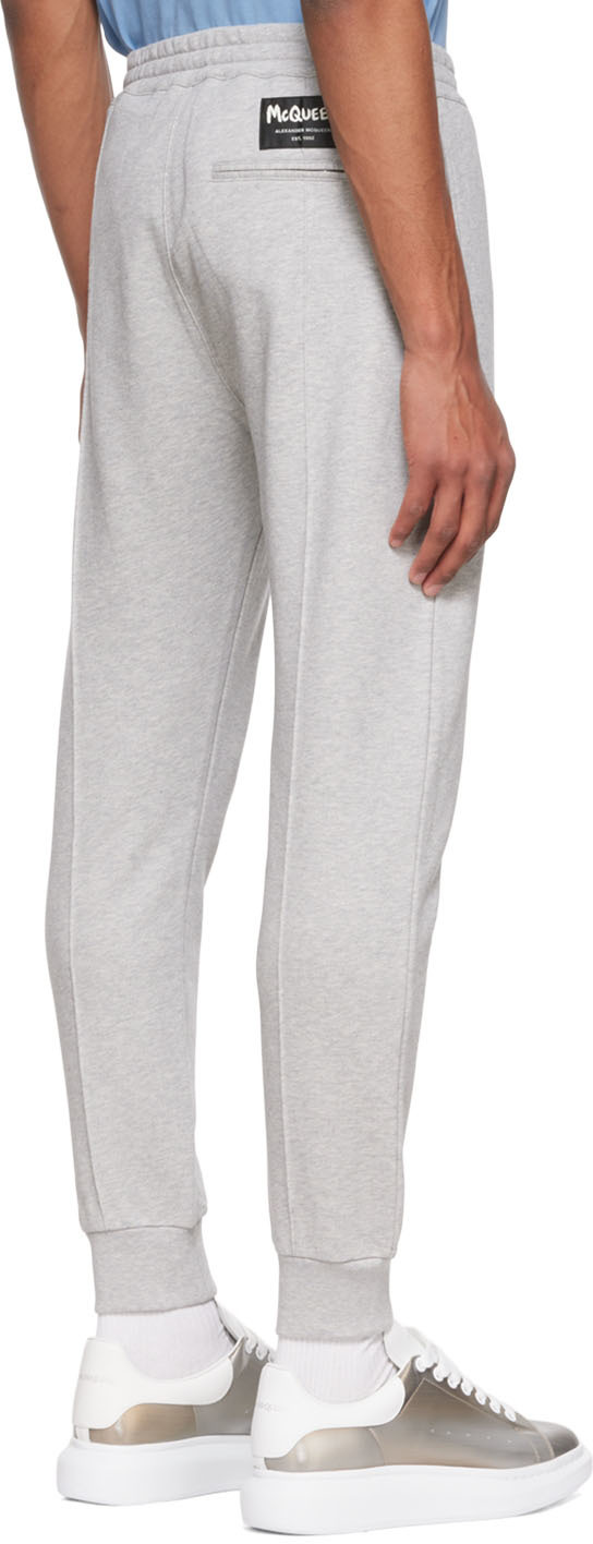 Alexander Mcqueen Gray Cotton Lounge Pants In 1401 Pale Grey