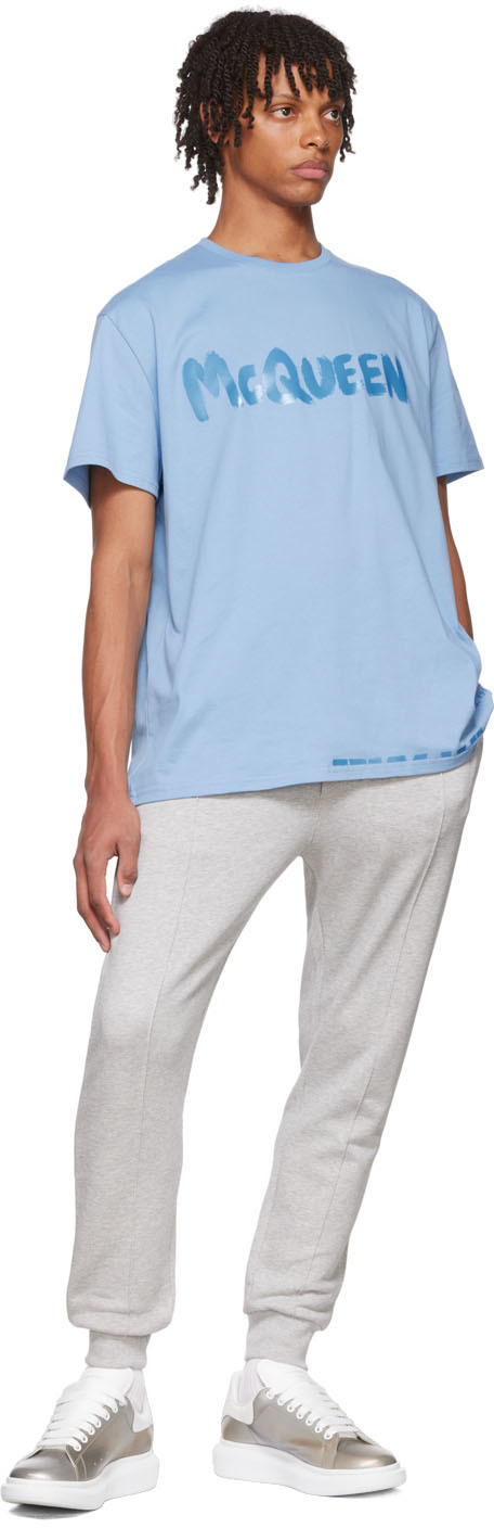 Alexander Mcqueen Gray Cotton Lounge Pants In 1401 Pale Grey