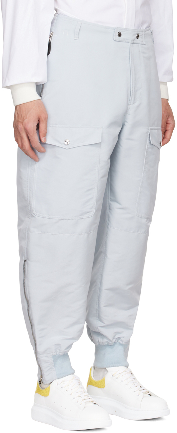 Alexander Mcqueen Blue Recycled Polyester Cargo Pants In 4850 Paradise Blue
