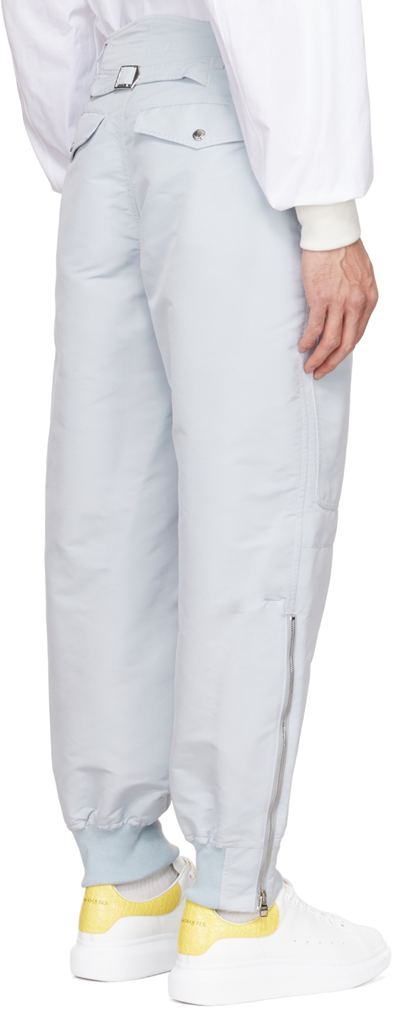 Alexander Mcqueen Blue Recycled Polyester Cargo Pants In 4850 Paradise Blue
