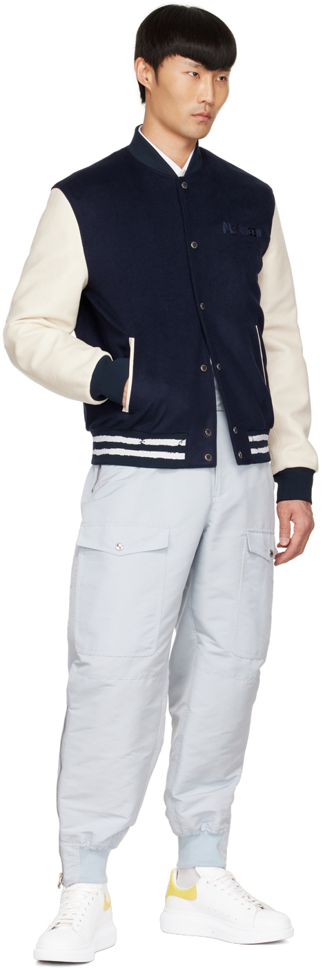 Alexander Mcqueen Blue Recycled Polyester Cargo Pants In 4850 Paradise Blue