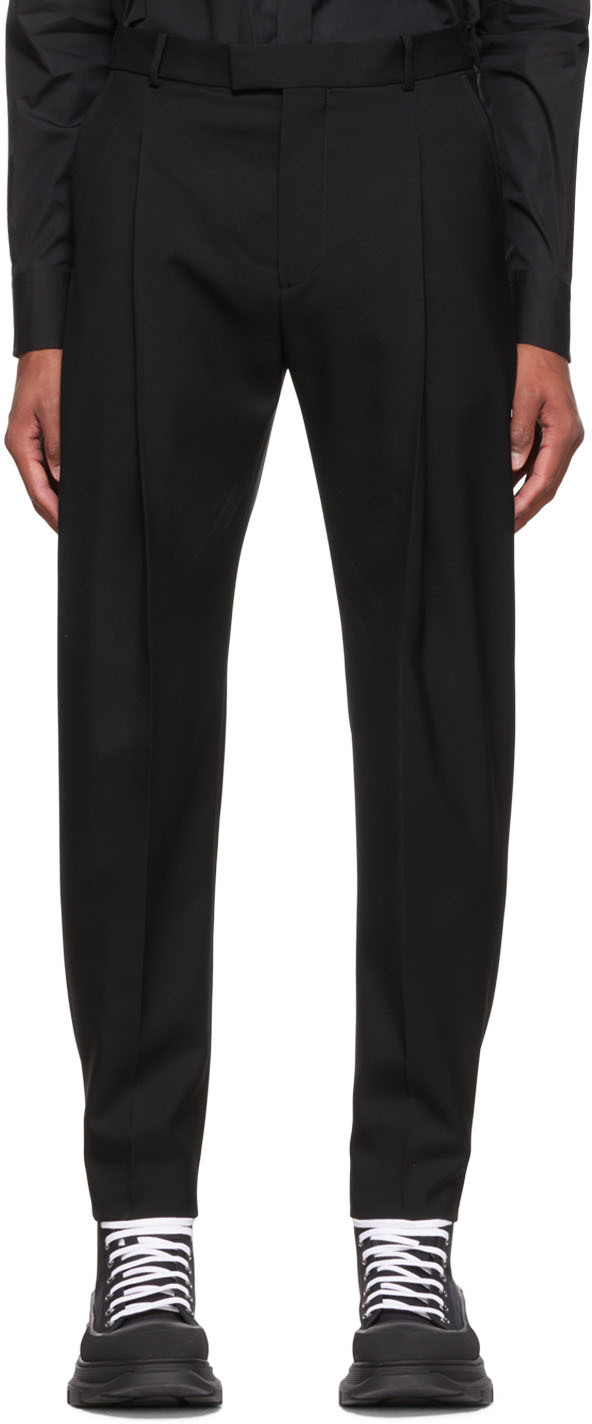 Alexander McQueen Man Blue Wool Blend Tailored Trousers for Men Slacks and Chinos Save 3% Mens Trousers Slacks and Chinos Alexander McQueen Trousers 