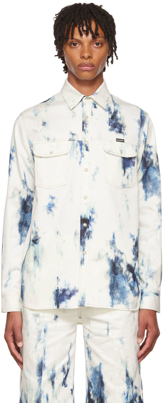 Alexander McQueen: White Denim Shirt 