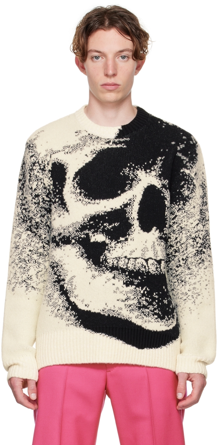 Alexander McQueen Black & White Skull Sweater