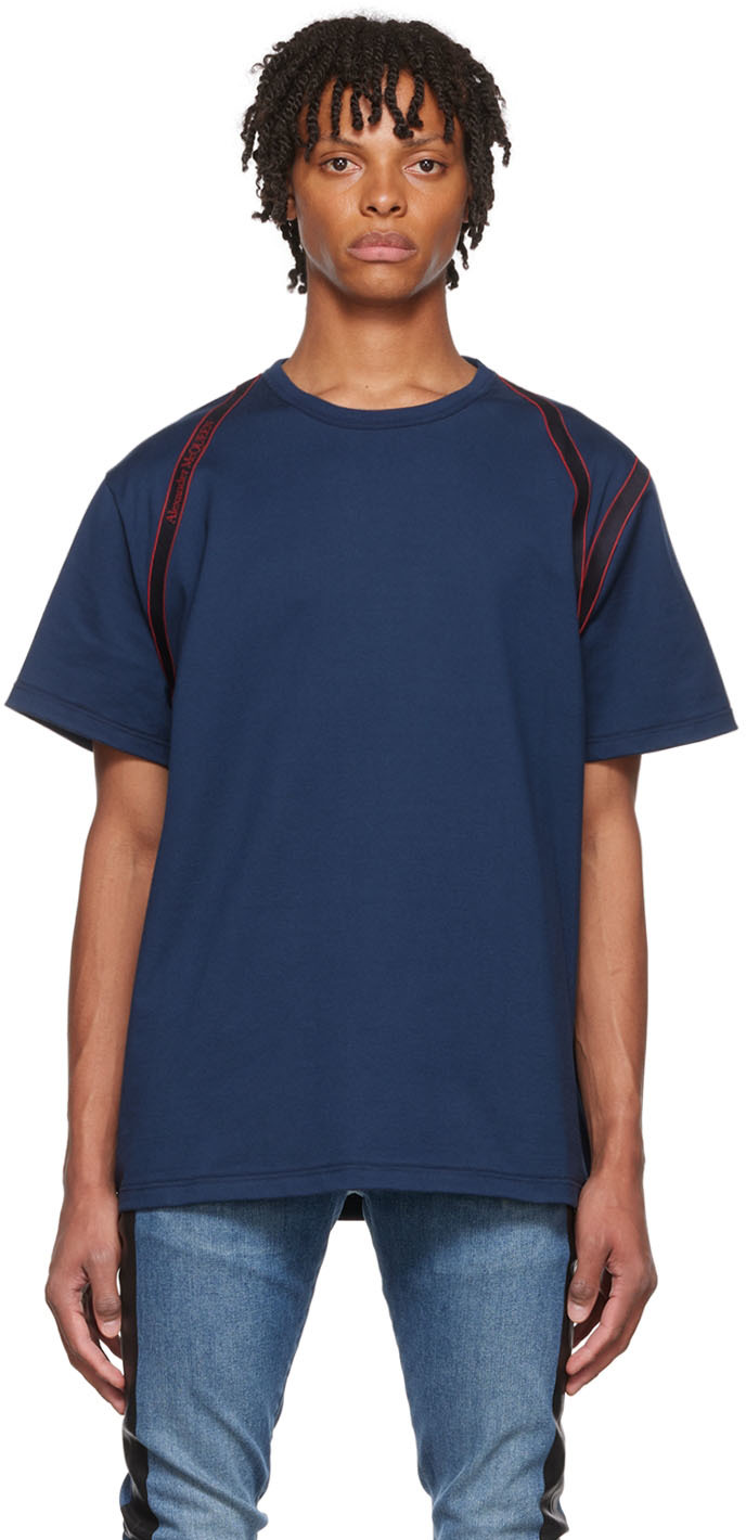 Alexander McQueen: Navy Cotton T-Shirt 
