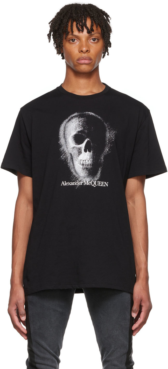 Black Skull T-Shirt by Alexander McQueen on Sale