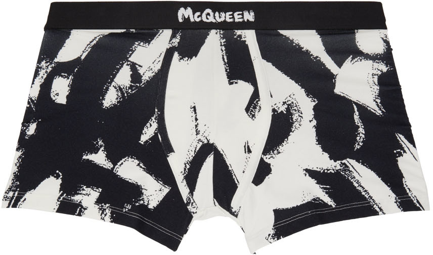 Alexander McQueen Black & White Graffiti Boxers