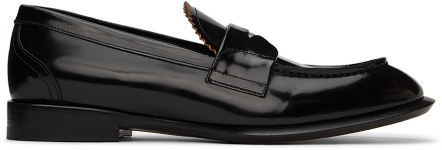 Alexander McQueen: Black Leather Loafers | SSENSE Canada