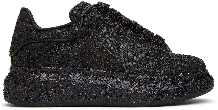 Alexander McQueen Kids Black All Over Glitter Sneakers