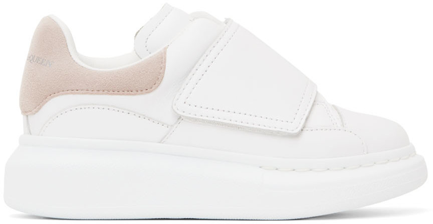 Alexander McQueen Kids White & Pink Oversized Velcro Sneakers