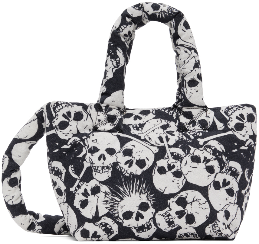 Erl Black & White Puffer Down Bag In 1 Black