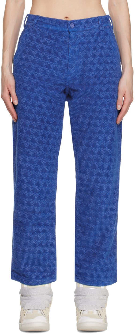 Blue Padded Trousers by ERL on Sale