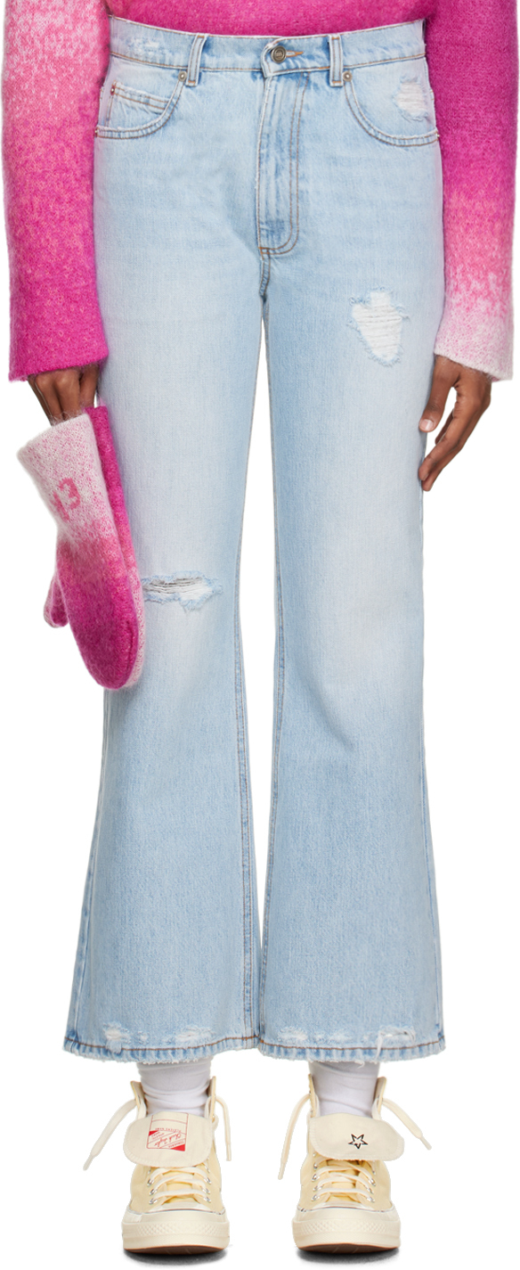 ERL: Blue Distressed Jeans | SSENSE Canada