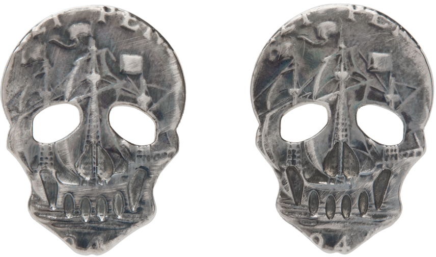 Paul Smith Silver Coin Skull Cufflinks