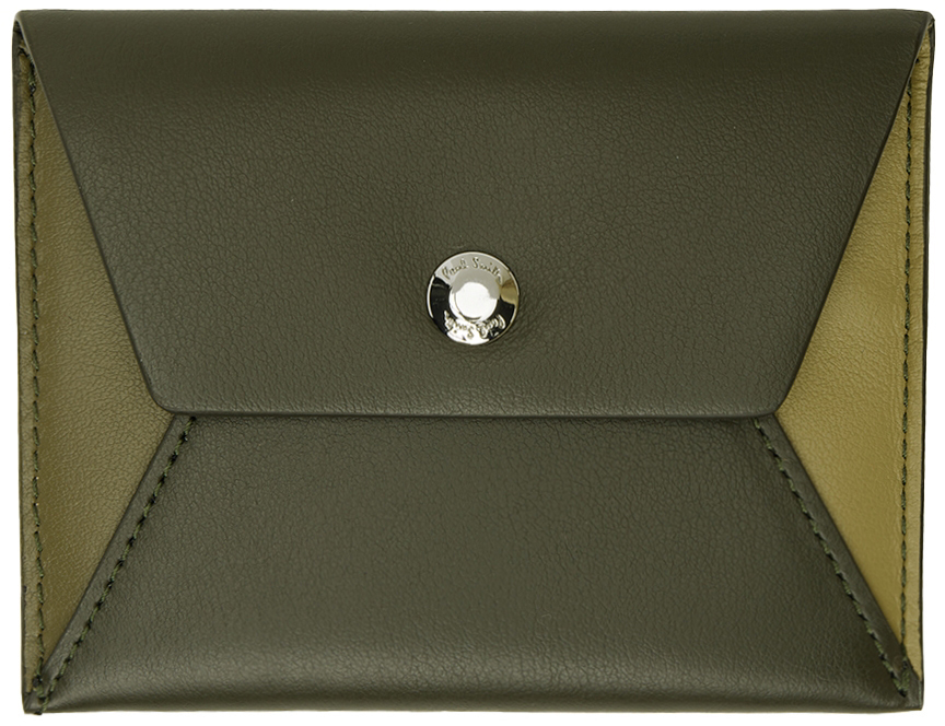 Paul Smith Green Envelope Card Holder In 30 Greens