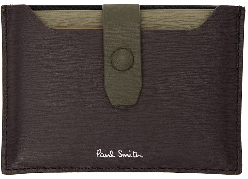 Paul Smith Burgundy Leather Card Holder In 28 Reds