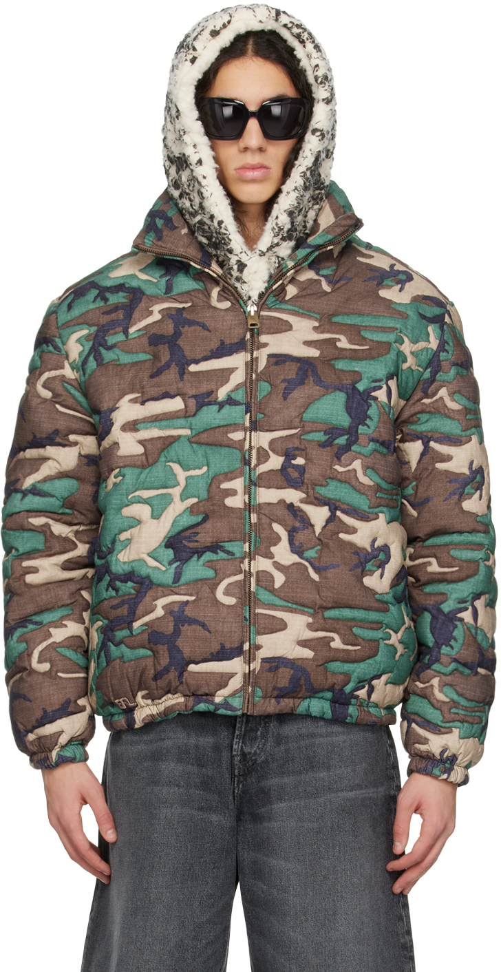 Green Camouflage Down Jacket
