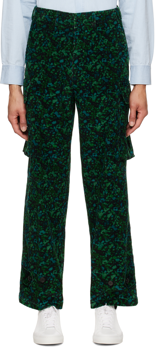 Green Twilight Floral Cargo Pants