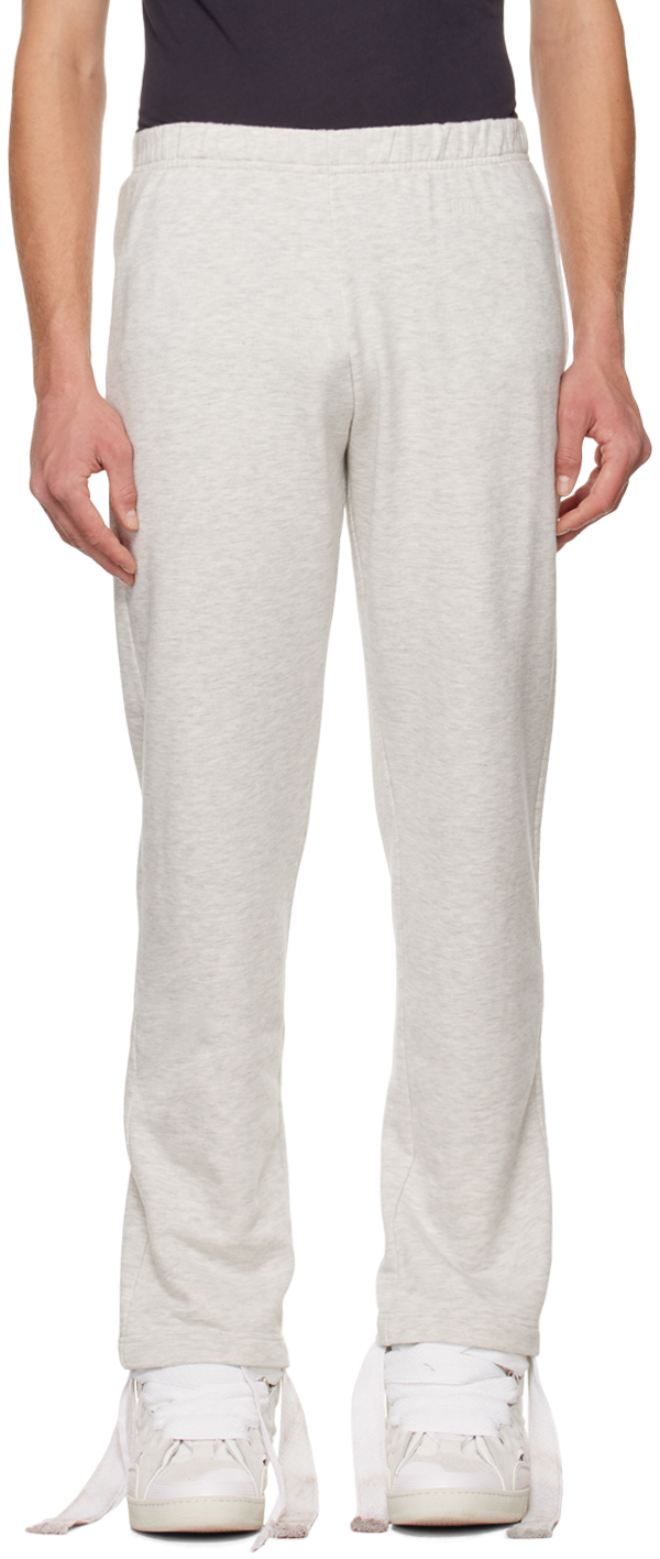 Shop Erl Gray Drawstring Lounge Pants In Grey Melange