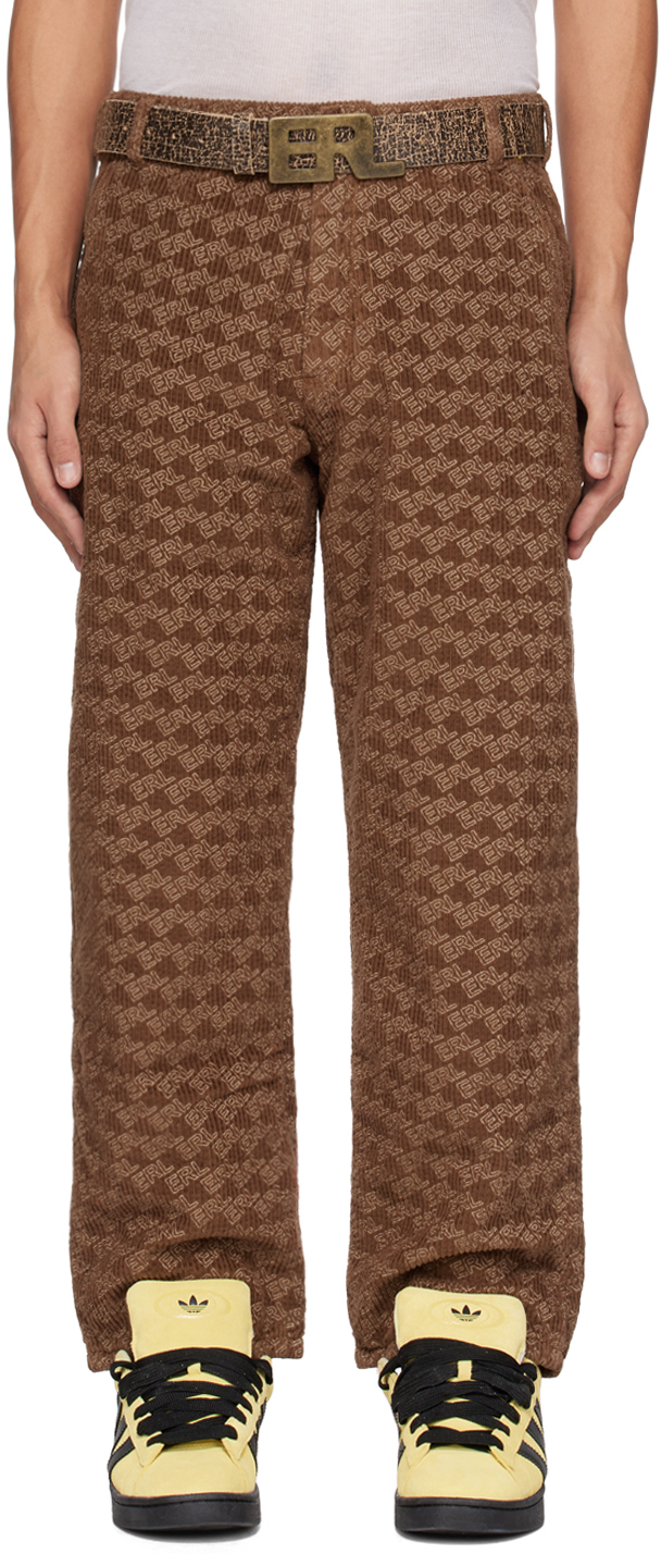 Brown Printed Trousers