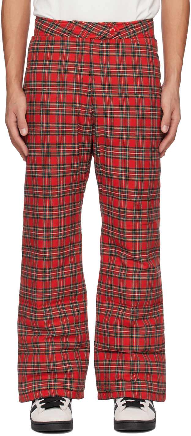Red Puffer Down Trousers