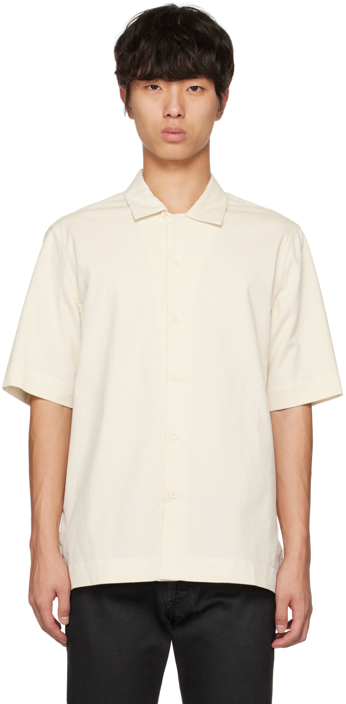 Paul Smith Off-white Spread Collar Shirt In 3 Whites