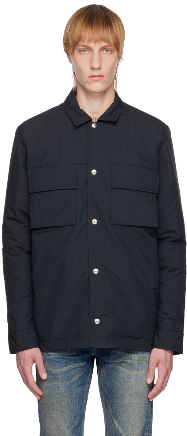 Navy Wadded Overshirt