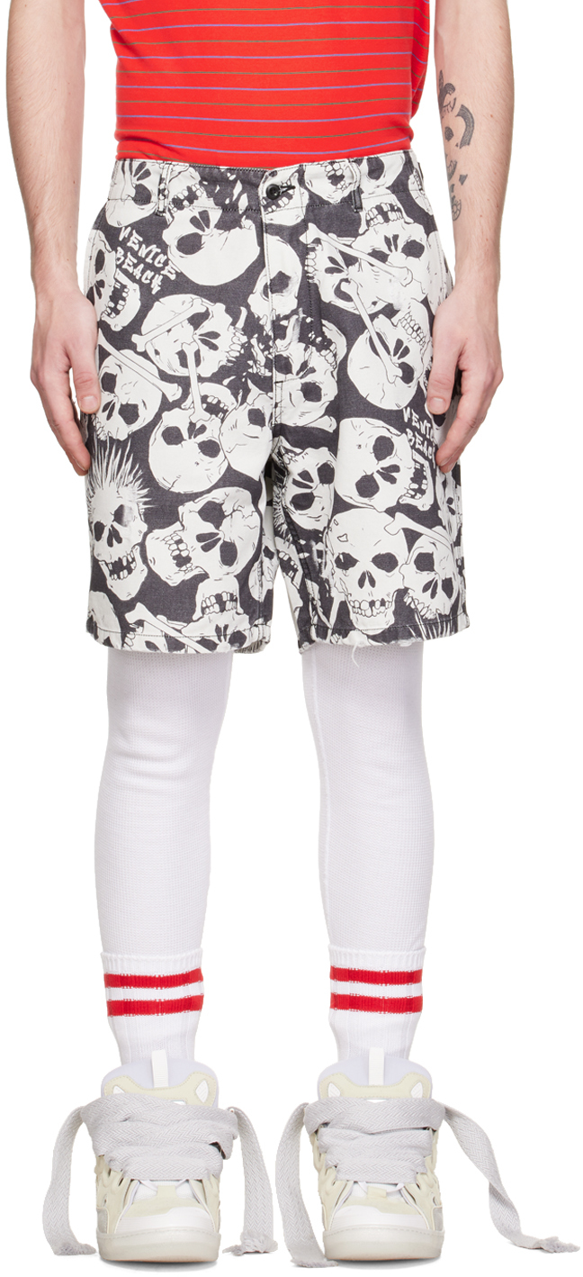 Black Skull Shorts