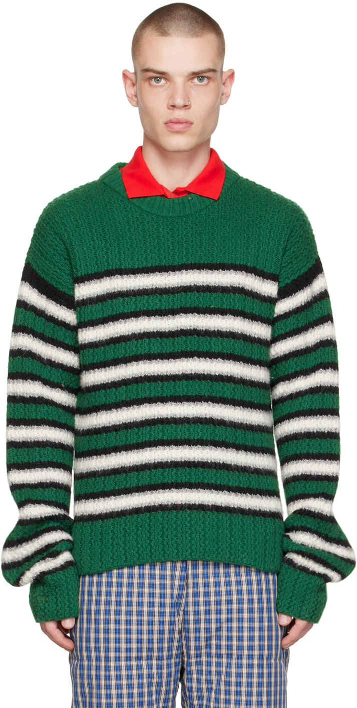 Green Stripes Sweater by ERL on Sale