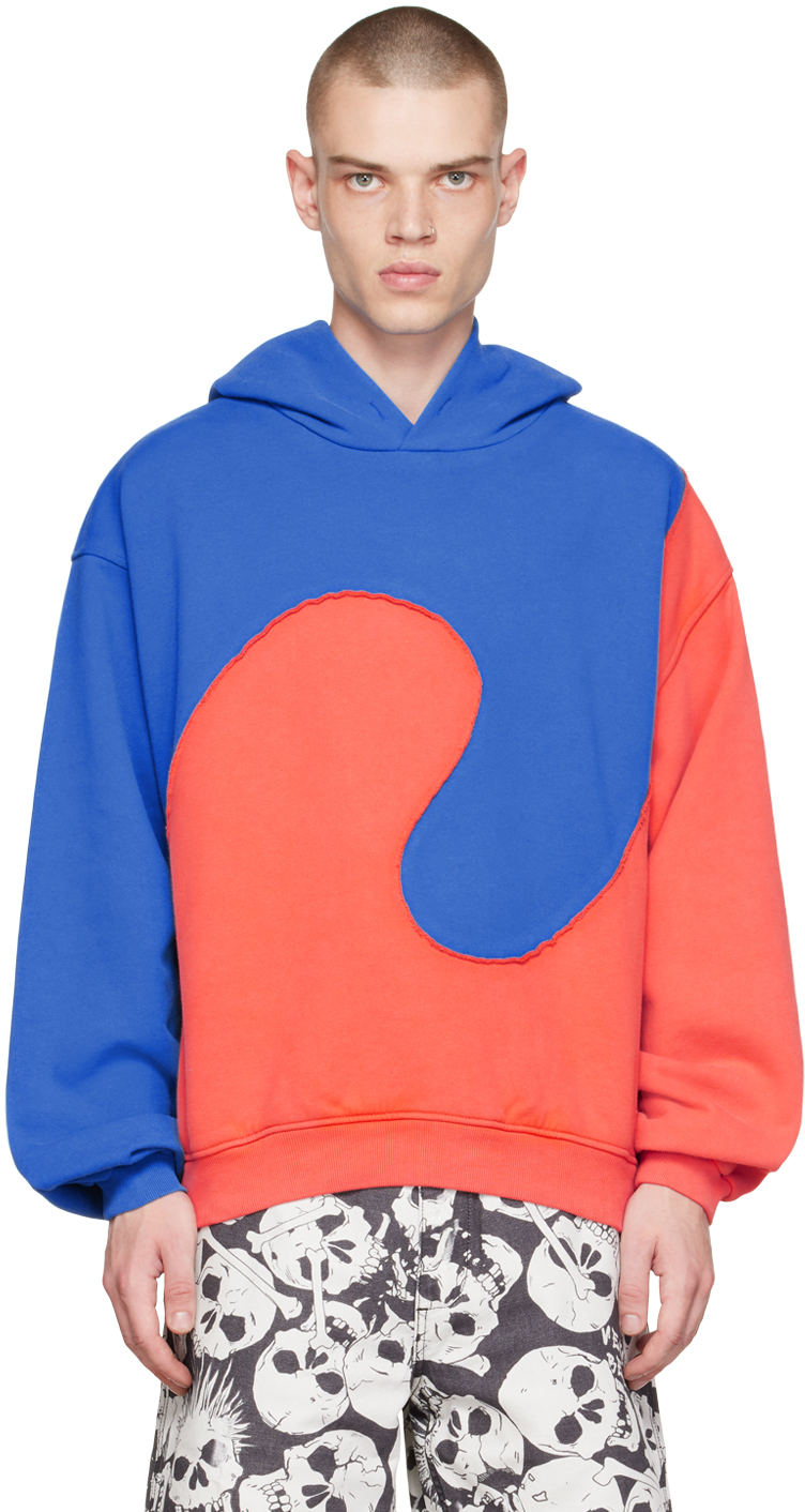 ERL Blue & Orange Swirl Hoodie