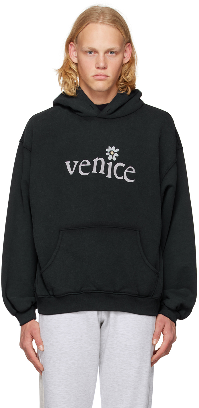 Black 'Venice' Hoodie by ERL on Sale