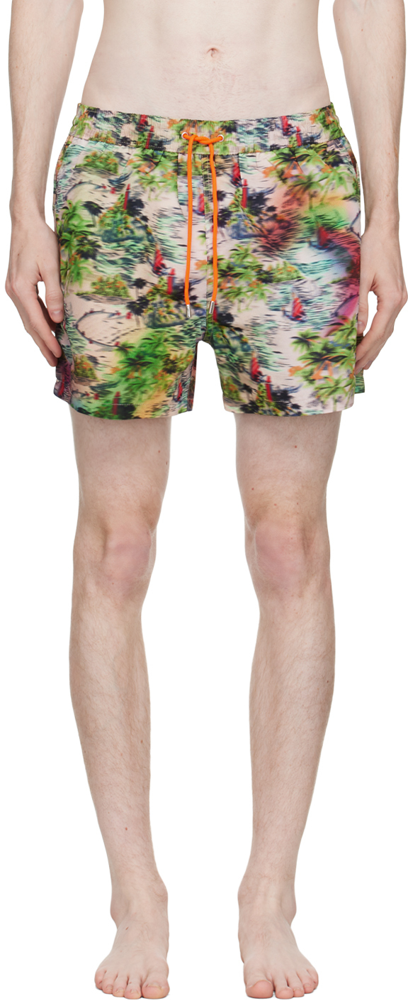 Multicolor Fish Swim Shorts