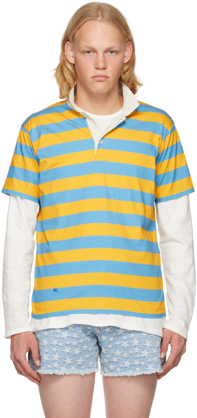 ERL Yellow & Blue Striped Polo
