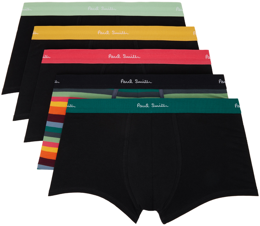 Five-Pack Multicolor Artist Stripe Boxer Briefs