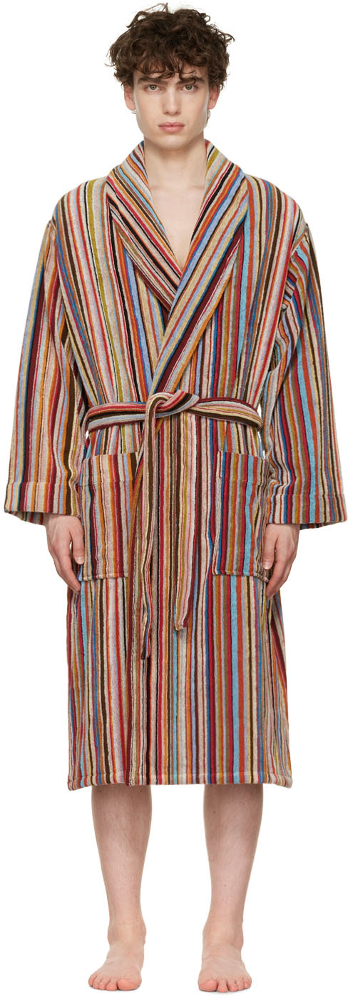 Paul Smith Multicolor Signature Stripe Robe In 92 Multicolour