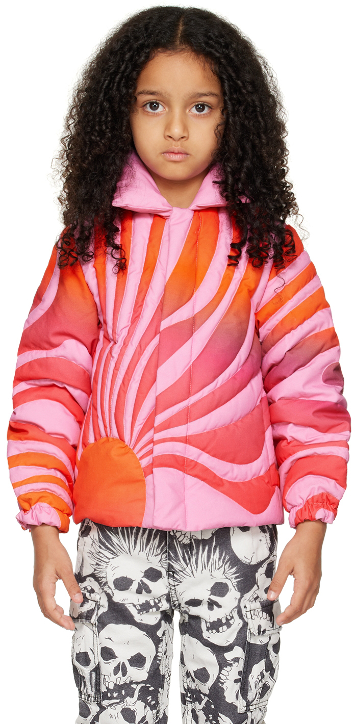 ERL ダウンジャケット　suset ERL Pink Sunset Down Jacket ERL