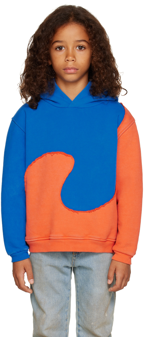 ERL hoodie orange blue パーカー着丈655身幅585