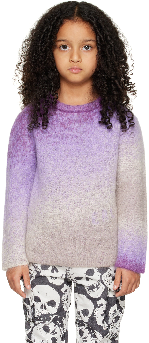 Erl Mohair Gradient Sweater In Purple 1