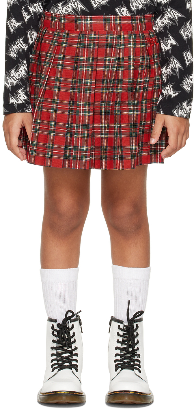 ERL KIDS RED PLEATED SKIRT