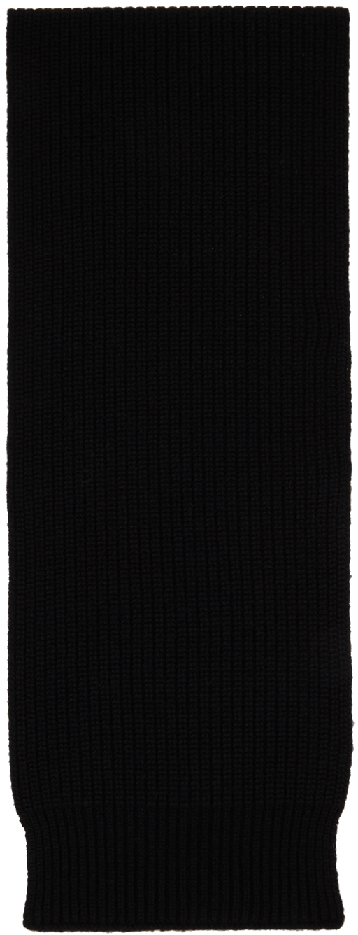 Black Rib Knit Scarf
